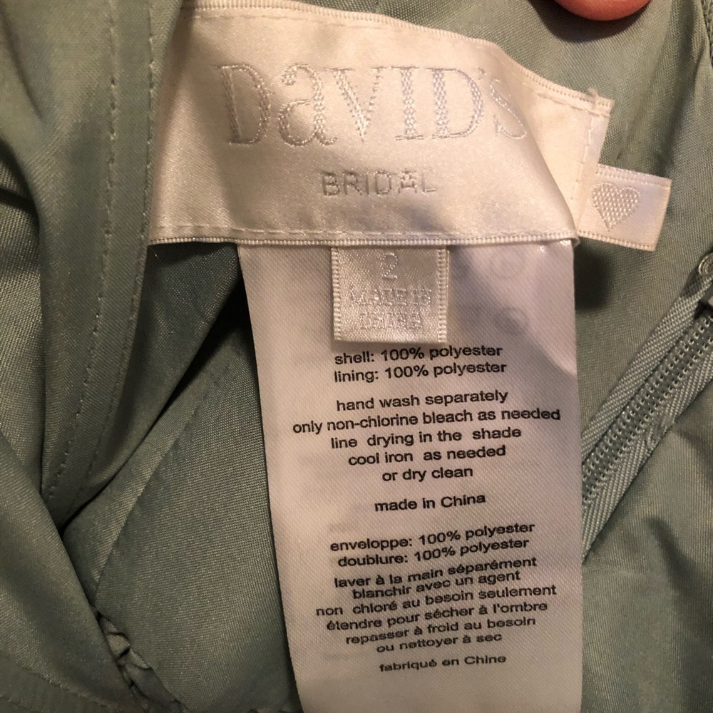 David’s Bridal Dusty Sage Soft Net Gown - image 6